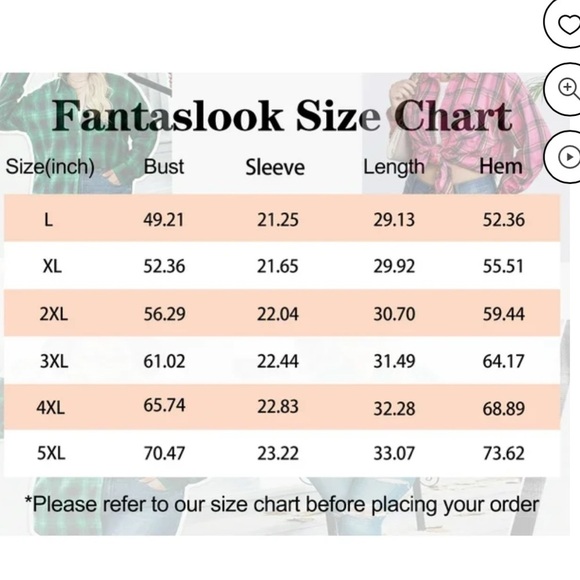 Fantaslook Plus Size Flannel Plaid Shirts for Women - Picture 7 of 8